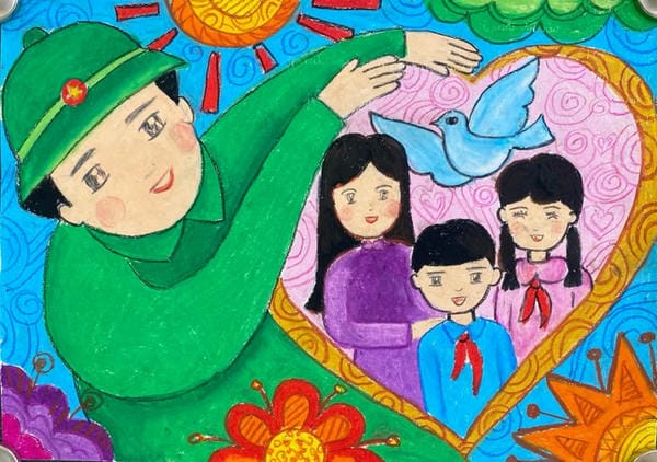 cách vẽ tranh chú bộ đội