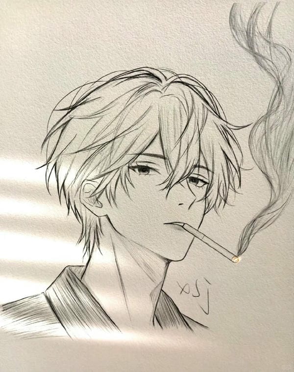 tranh vẽ anime nam 13