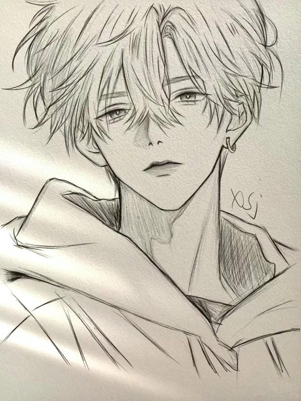 tranh vẽ anime nam 14