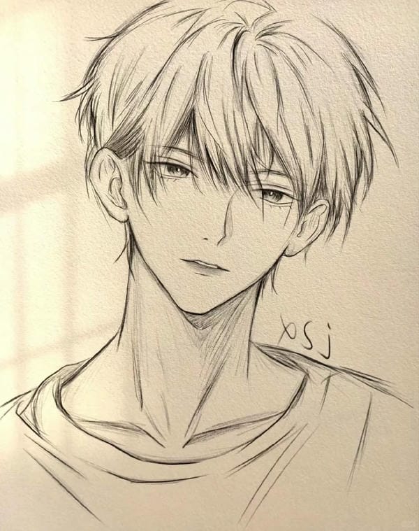 tranh vẽ anime nam 15