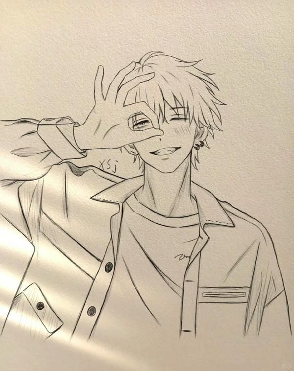 tranh vẽ anime nam 17