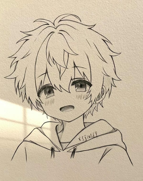 tranh vẽ anime nam 18