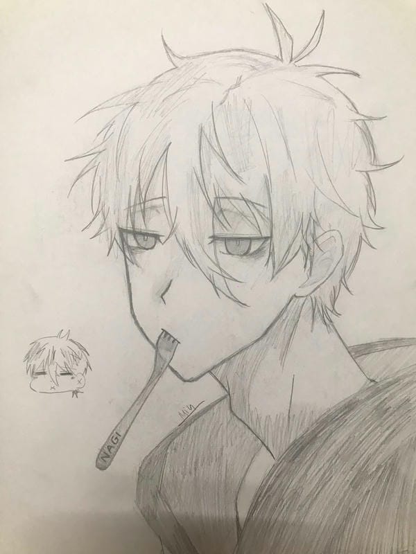 tranh vẽ anime nam 7