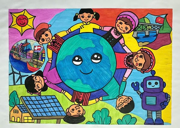 tranh vẽ bảo vệ môi trường trái đất