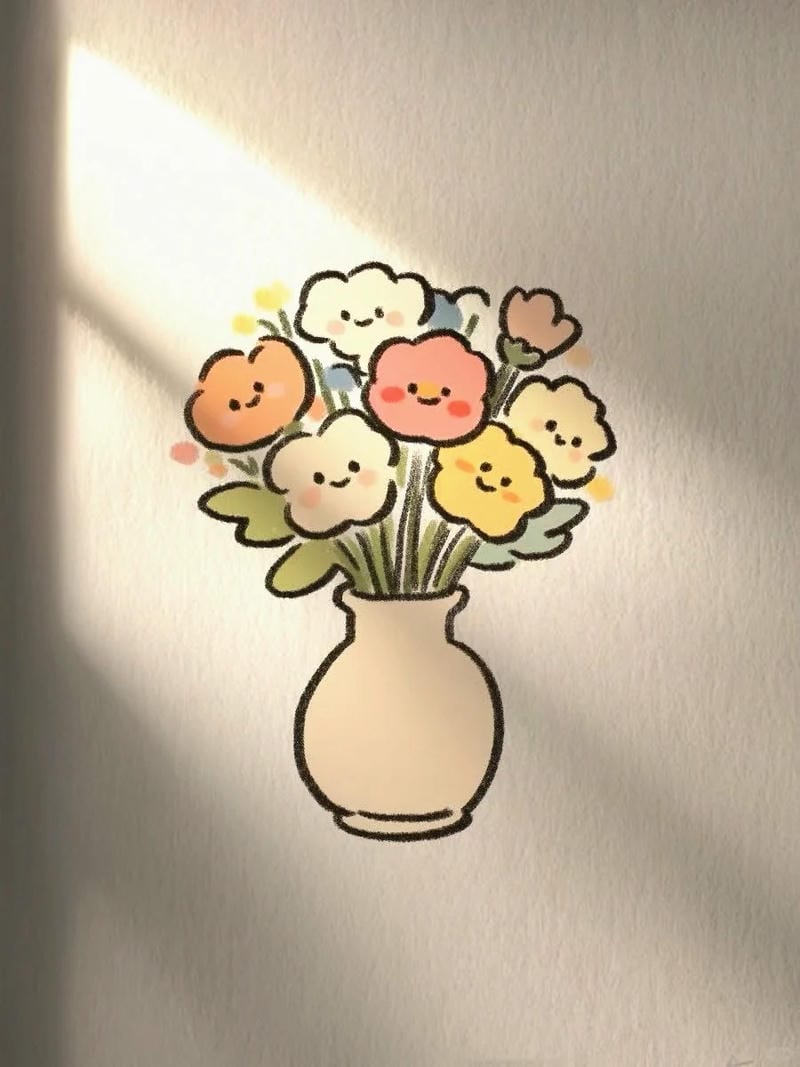 tranh vẽ bình hoa đơn giản 11