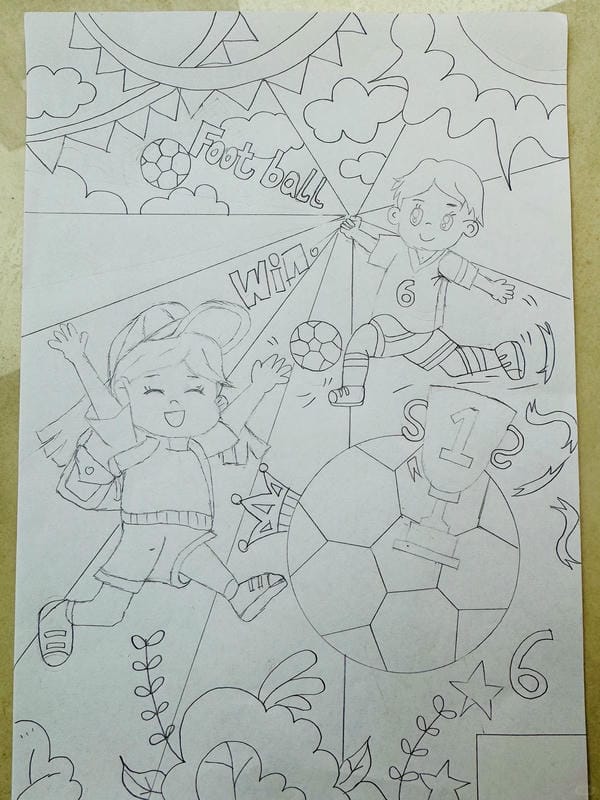 tranh vẽ cầu thủ bóng đá