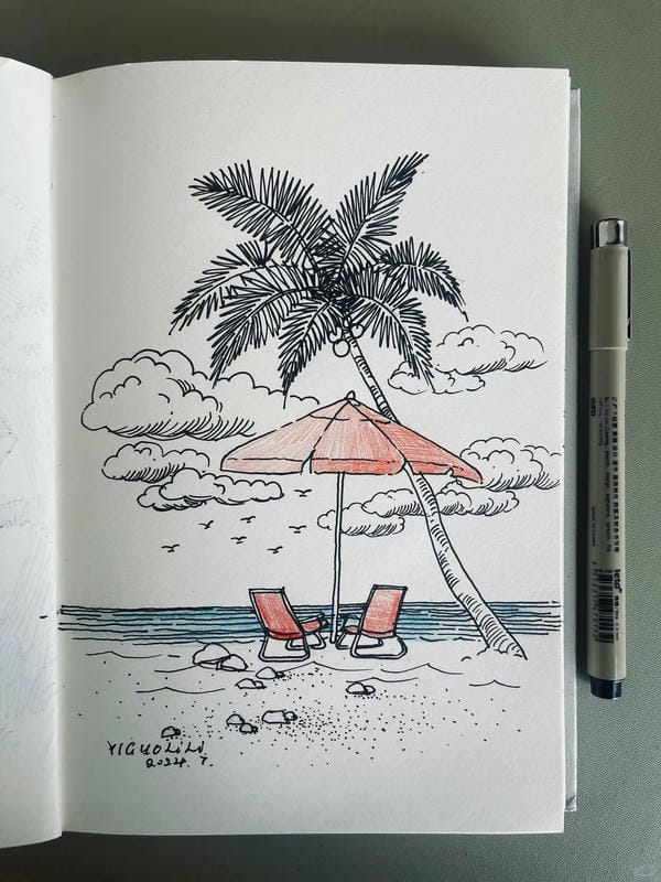 tranh vẽ cây dừa 18