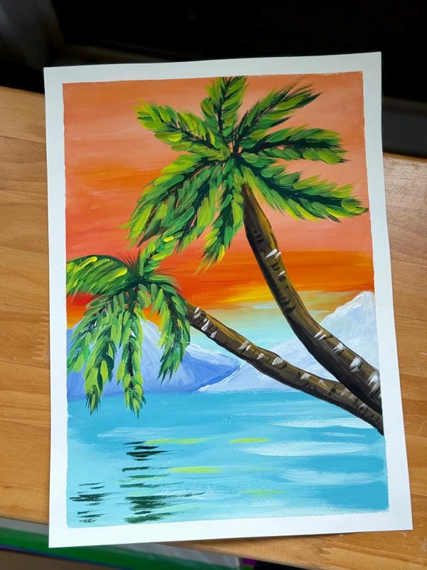 tranh vẽ cây dừa 30