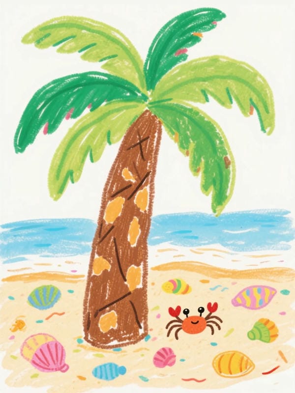 tranh vẽ cây dừa 5