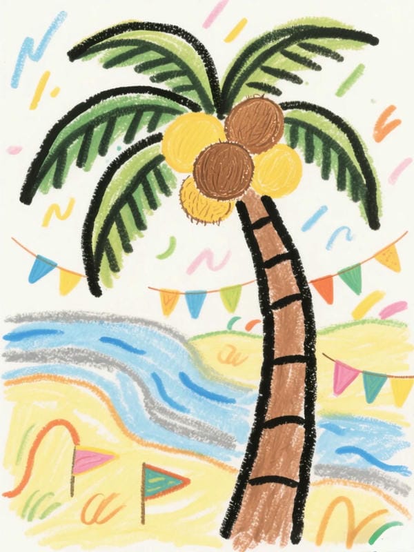 tranh vẽ cây dừa 6