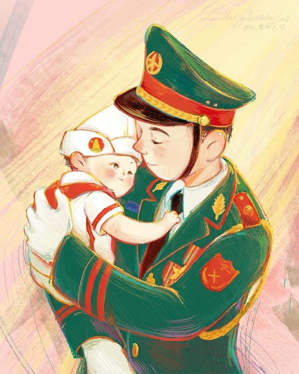 tranh vẽ chú bộ đội 1