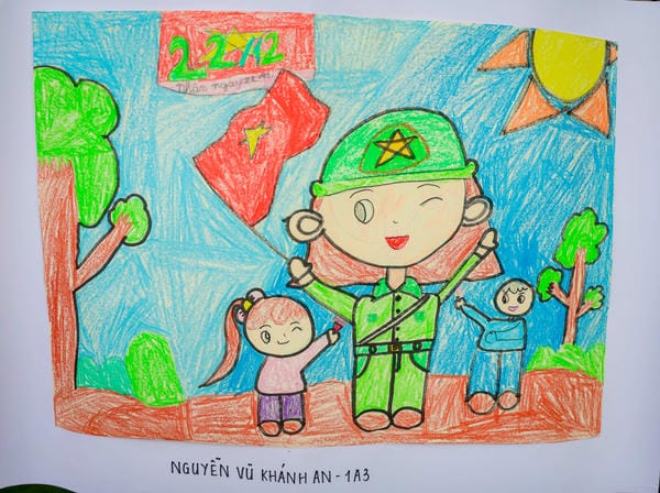 tranh vẽ chú bộ đội 10