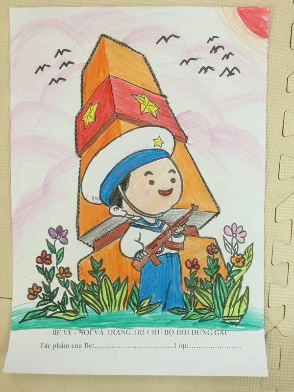 tranh vẽ chú bộ đội 20