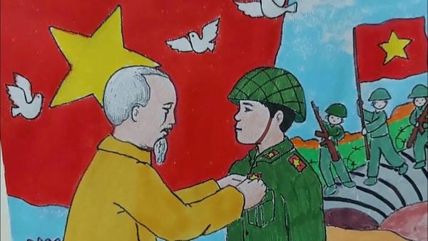 tranh vẽ chú bộ đội 26