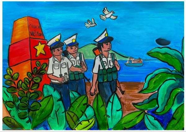 tranh vẽ chú bộ đội 5