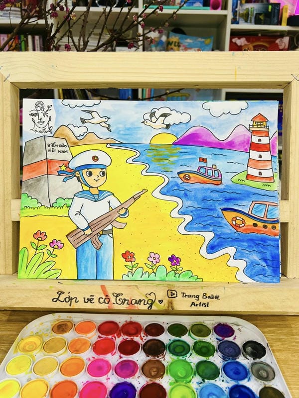 tranh vẽ chú bộ đội 6