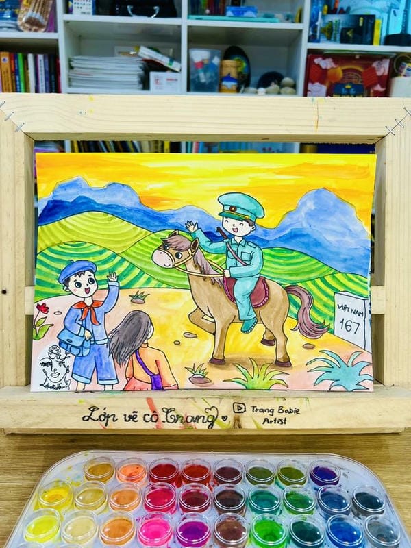 tranh vẽ chú bộ đội 8