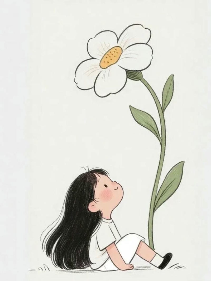 tranh vẽ cô gái và hoa​ 11
