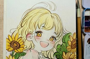 Sưu tầm 220+ tranh vẽ cô gái và hoa mang hơi thở thiên nhiên