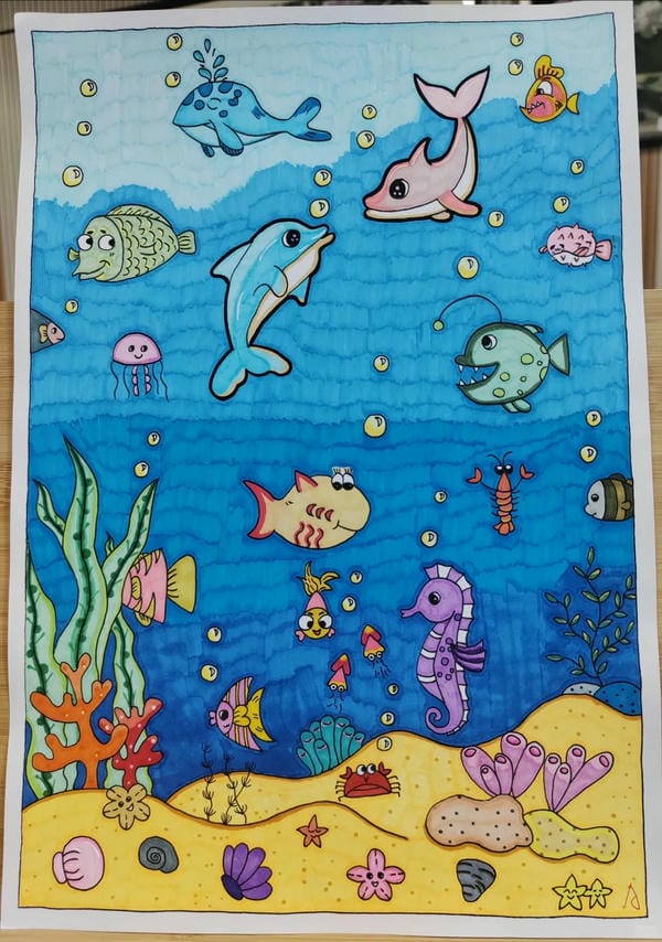 tranh vẽ con cá 16