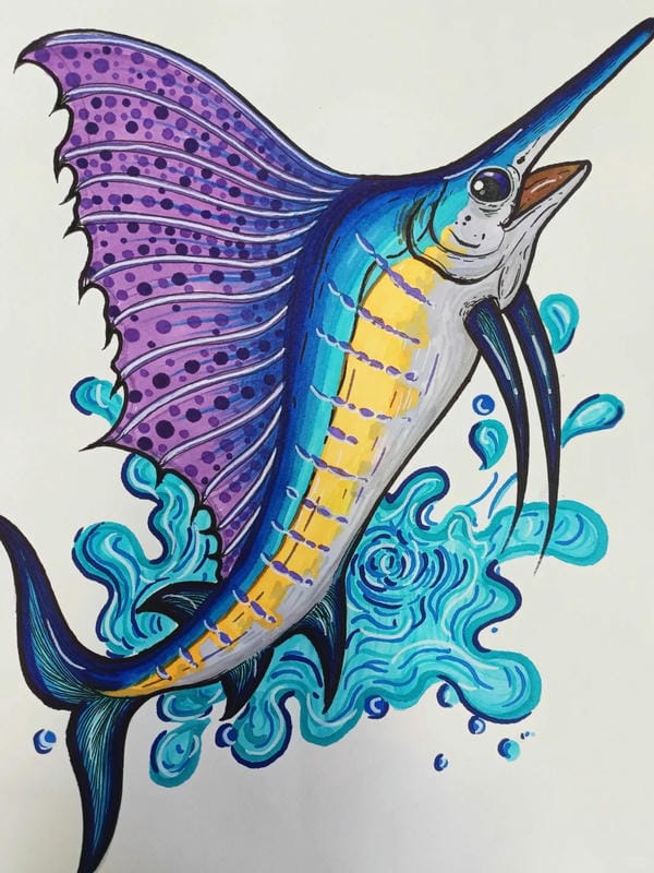 tranh vẽ con cá 18