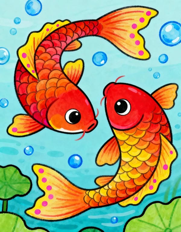 tranh vẽ con cá 2