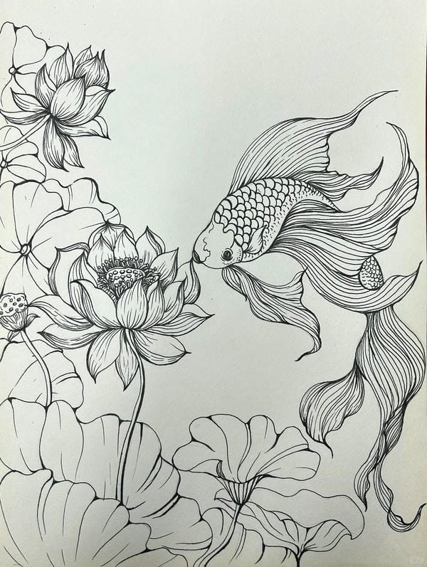 tranh vẽ con cá 20