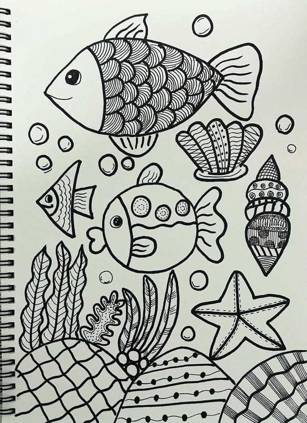 tranh vẽ con cá 3