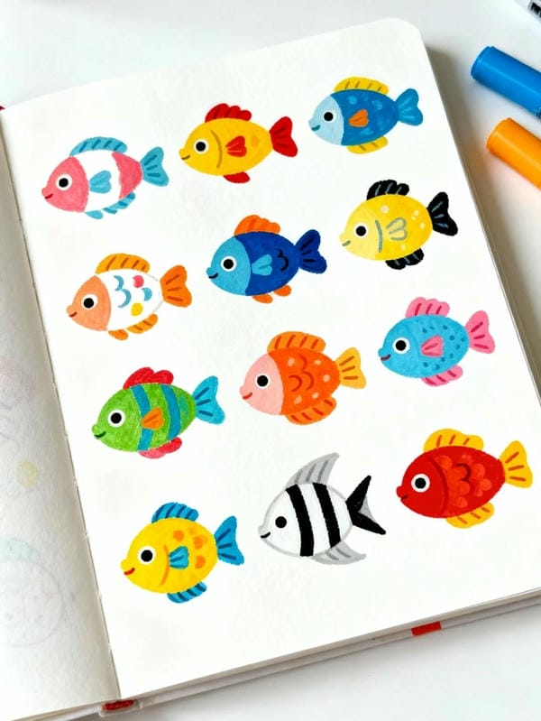 tranh vẽ con cá 4