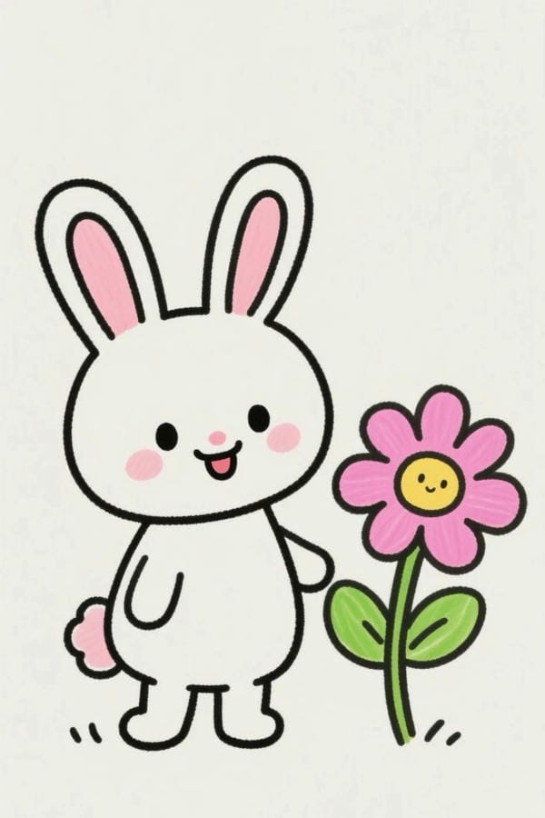 tranh vẽ con thỏ 1