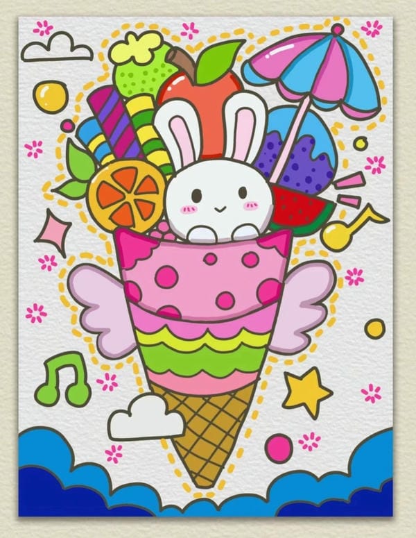 tranh vẽ con thỏ 12