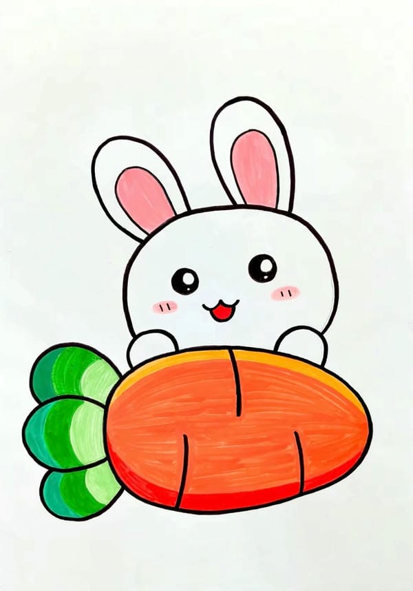 tranh vẽ con thỏ 13