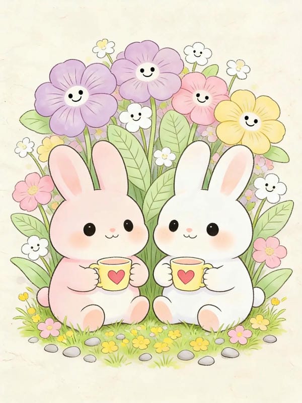 tranh vẽ con thỏ 23