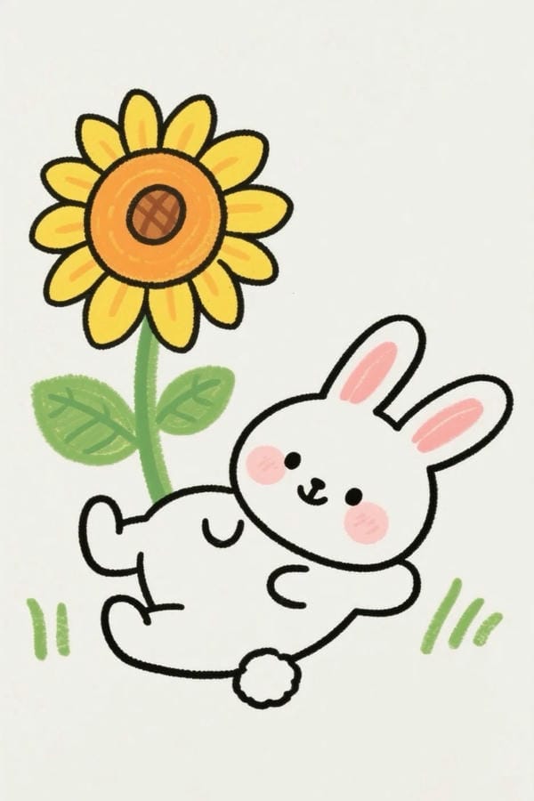 tranh vẽ con thỏ 8