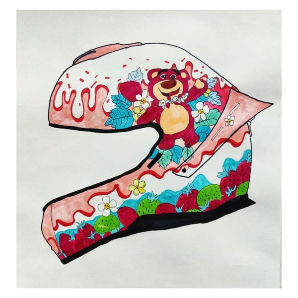 tranh vẽ đội mũ bảo hiểm 17