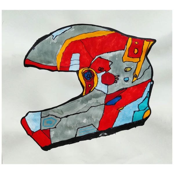 tranh vẽ đội mũ bảo hiểm 20