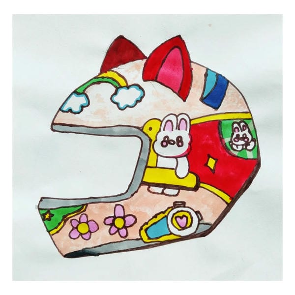 tranh vẽ đội mũ bảo hiểm 24