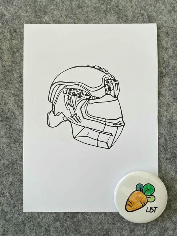 tranh vẽ đội mũ bảo hiểm 8