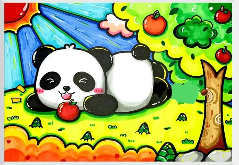 tranh vẽ gấu trúc 1