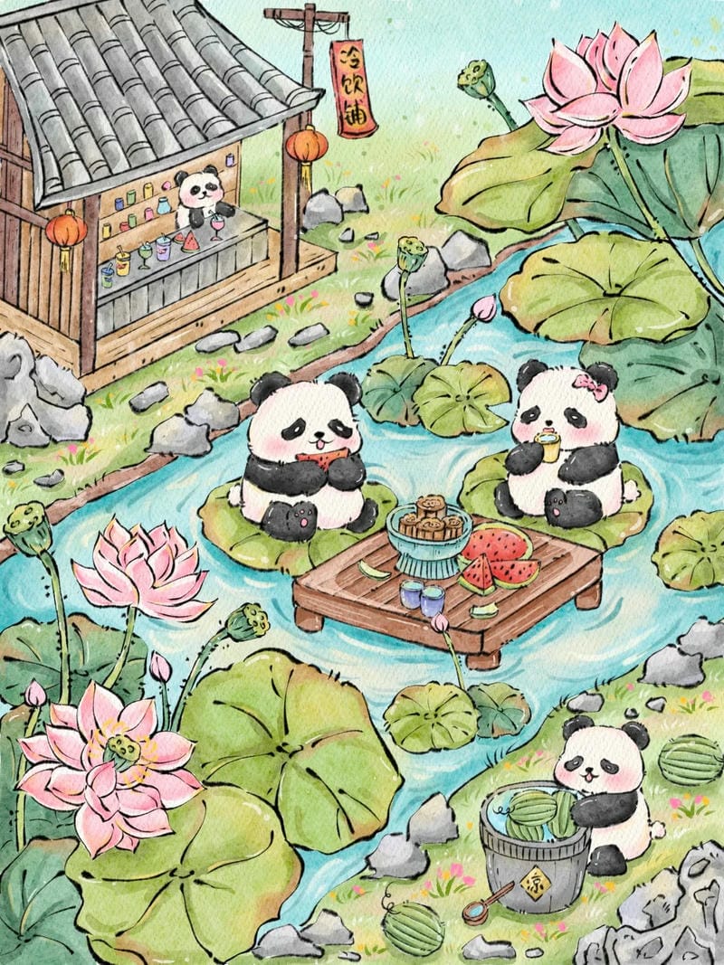 tranh vẽ gấu trúc 11