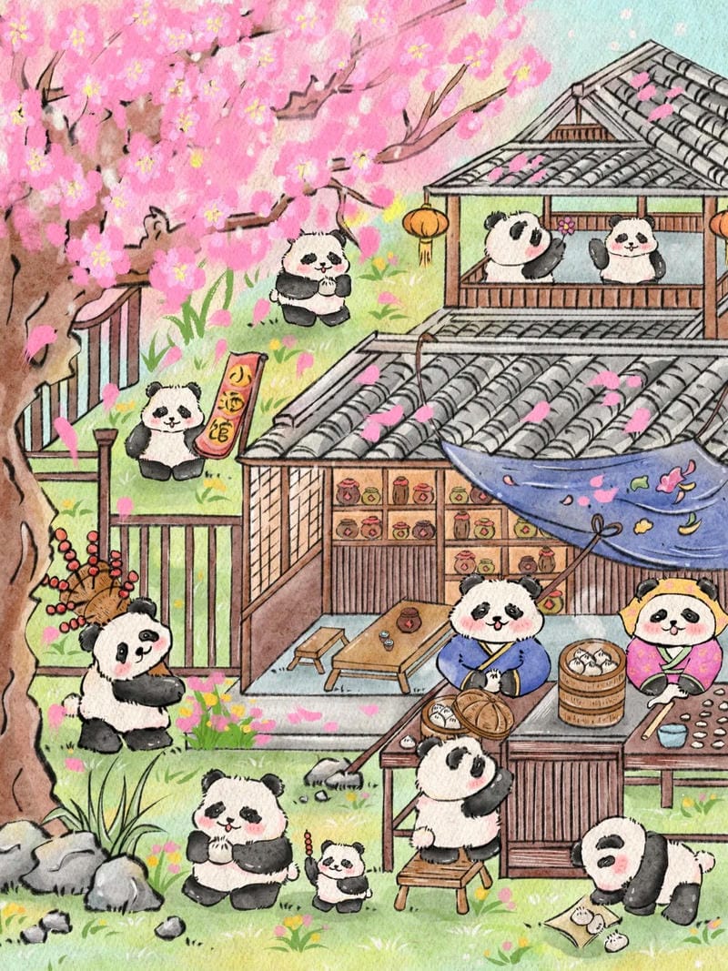 tranh vẽ gấu trúc 12