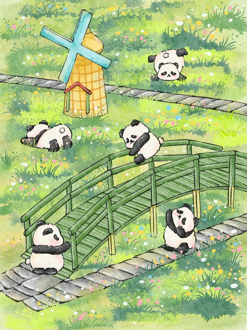 tranh vẽ gấu trúc 14