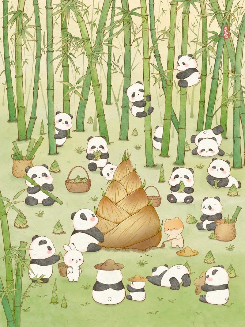 tranh vẽ gấu trúc 17