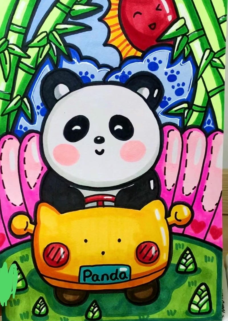 tranh vẽ gấu trúc 2