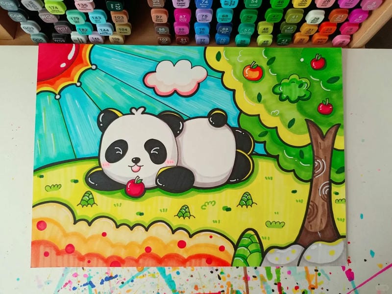 tranh vẽ gấu trúc 21