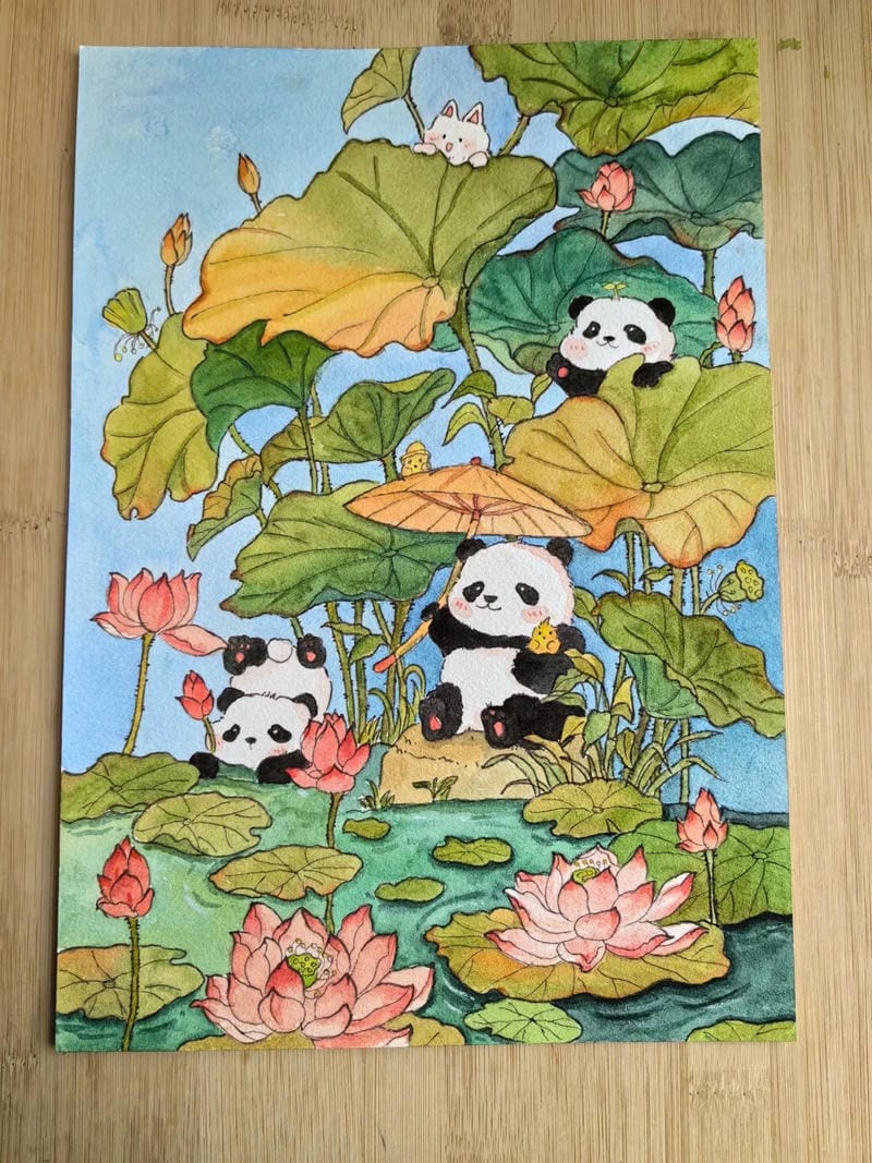 tranh vẽ gấu trúc 25