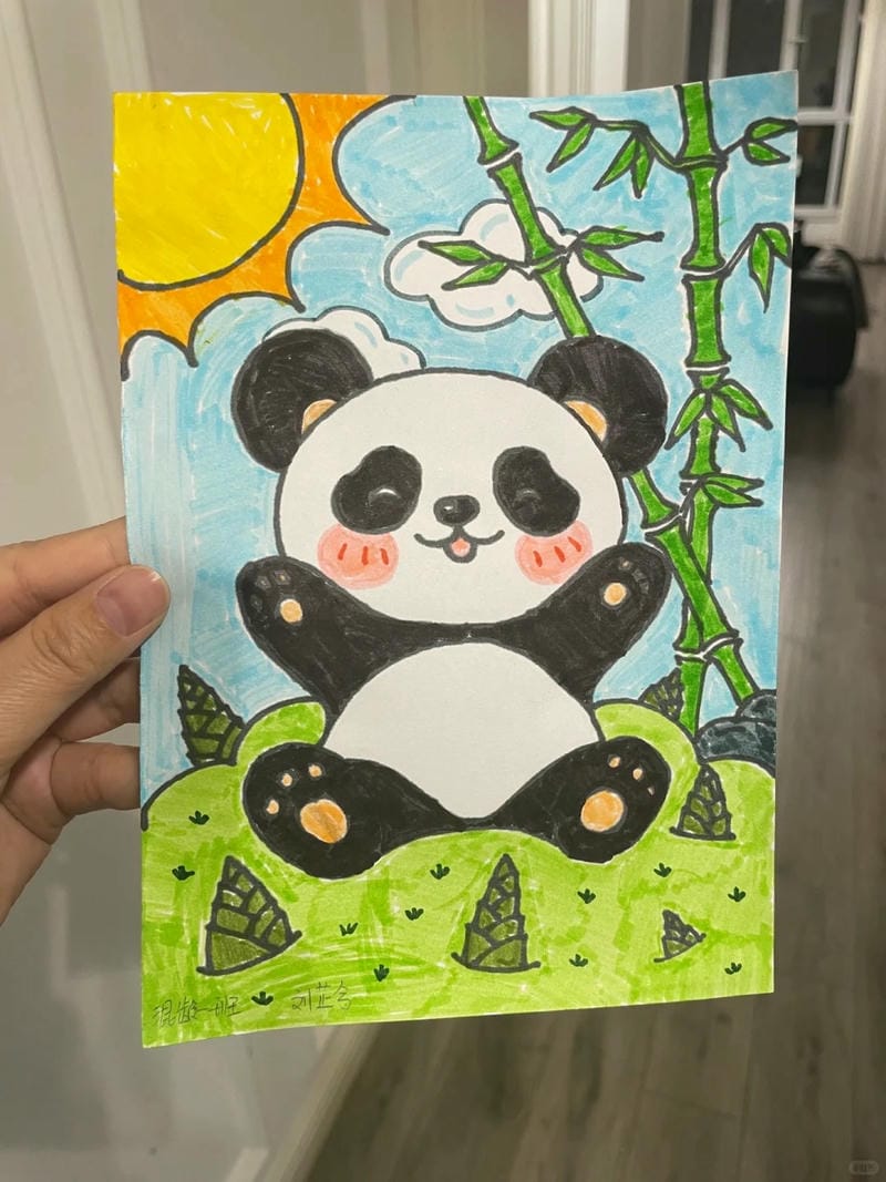 tranh vẽ gấu trúc 27