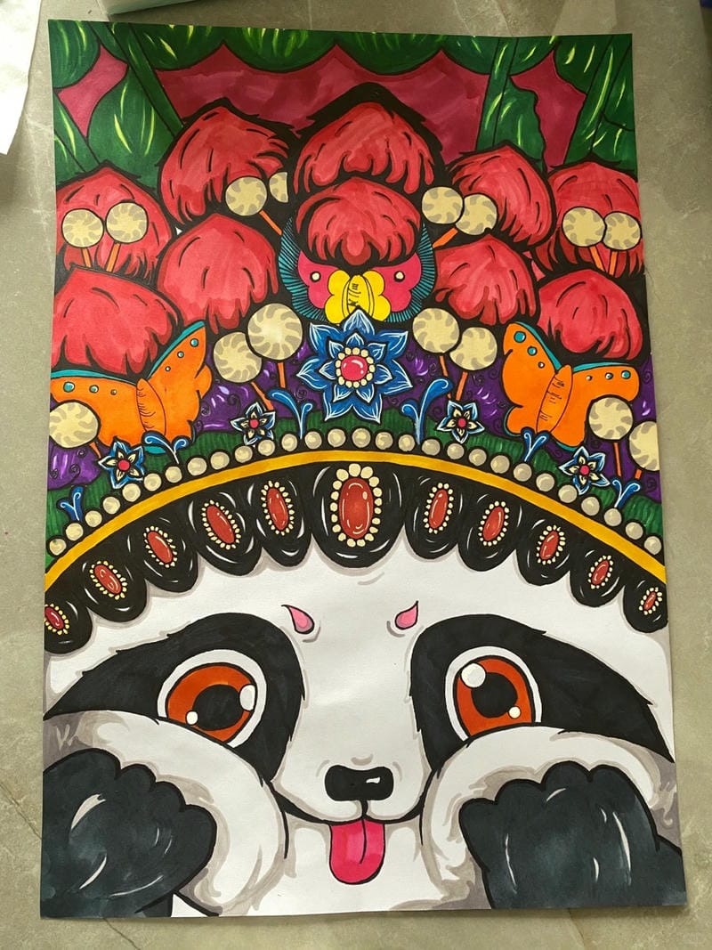 tranh vẽ gấu trúc 28