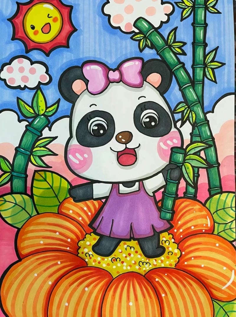 tranh vẽ gấu trúc 4