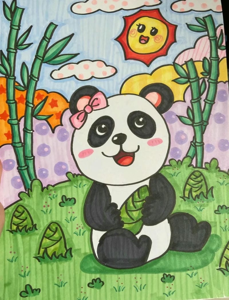 tranh vẽ gấu trúc 5